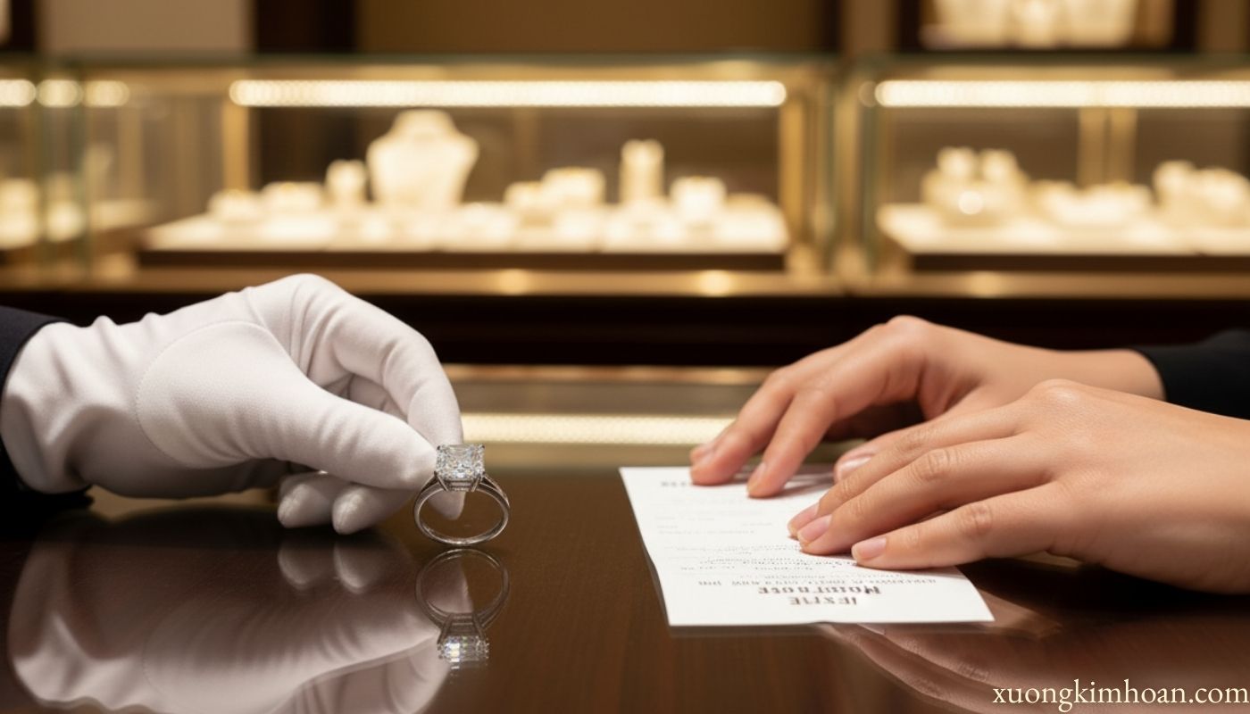 thu mua nhẫn kim cương platinum