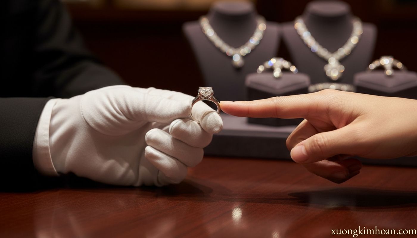 thu mua nhẫn kim cương platinum