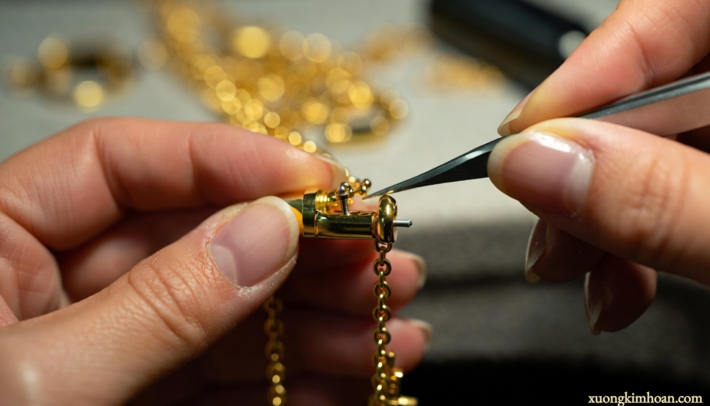 Prestigious and cheap address for repairing broken gold necklace clasps in Hanoi 3 repairing broken gold necklace clasps in Hanoi