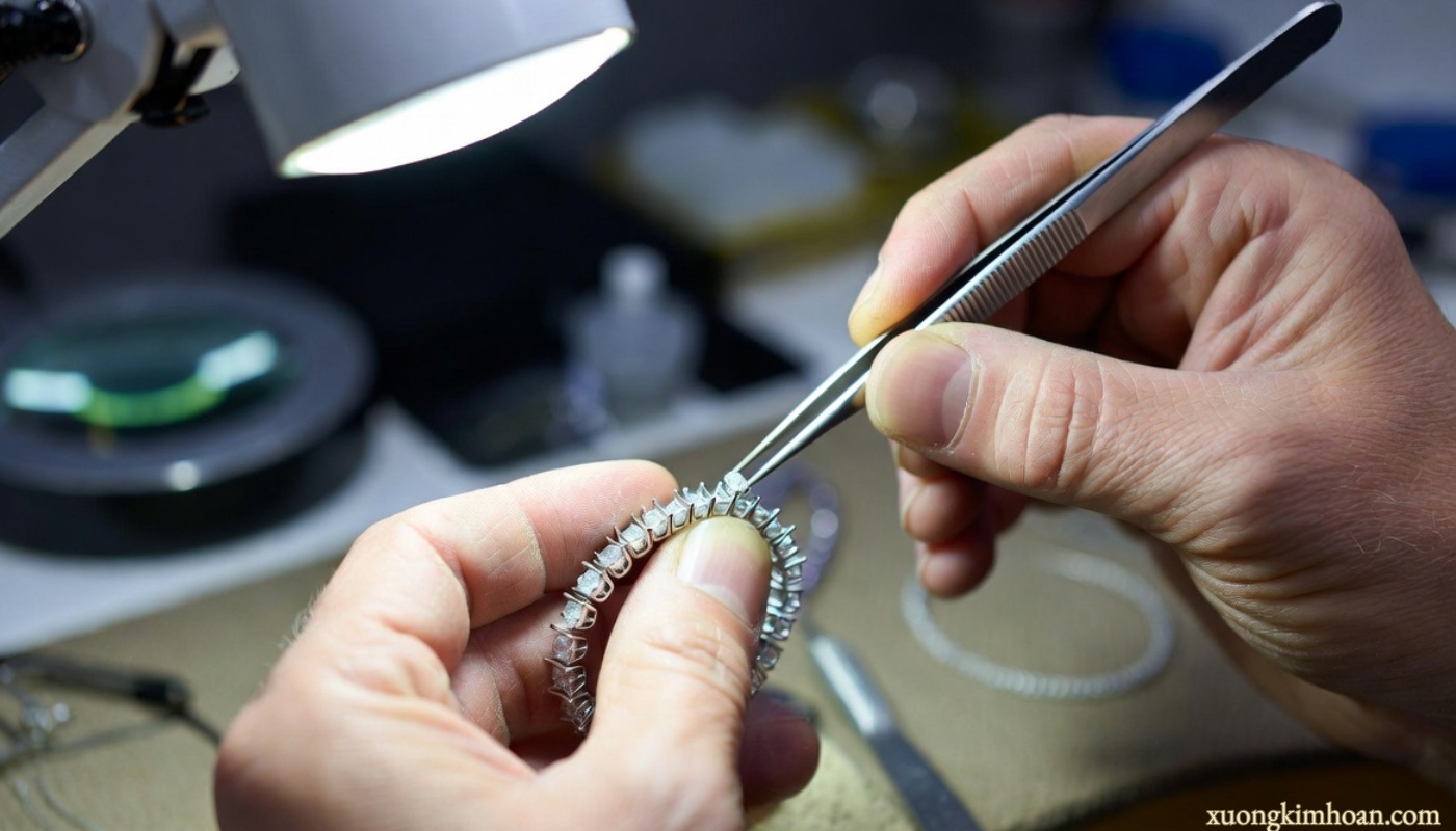 Prestigious white gold plating for wedding rings in Hanoi at Xuong Kim Hoan 2 white gold plating for wedding rings in Hanoi
