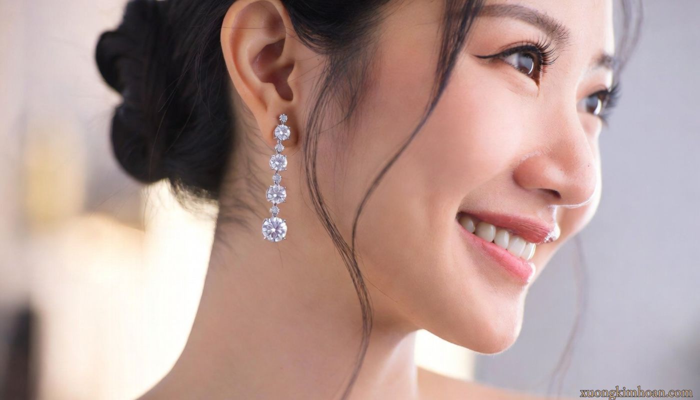 Bí Quyết Sở Hữu Bông Tai Kim Cương Lab Cho Nàng Công Sở 1 Bông tai kim cương lab