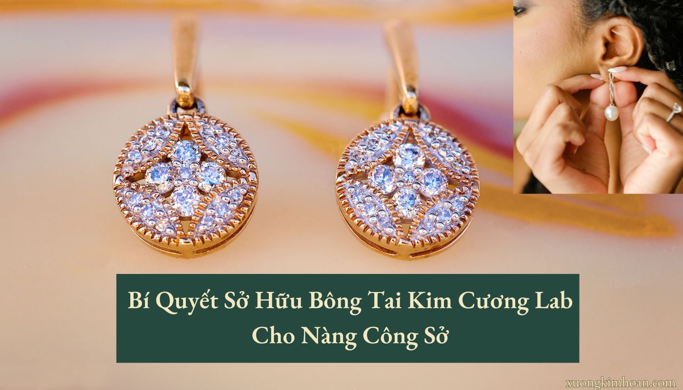 Bông tai kim cương lab