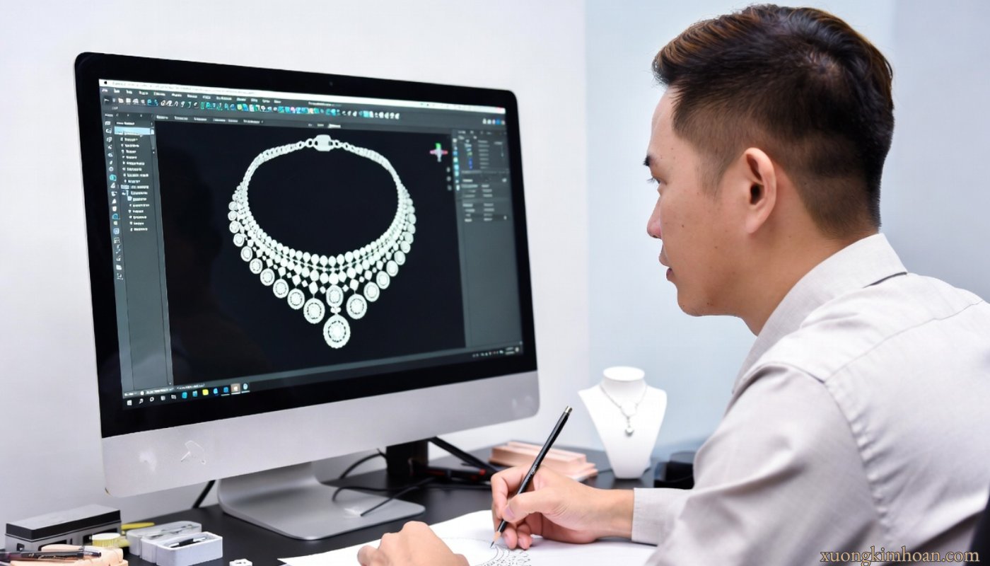 Chế Tác Dây Chuyền Kim Cương Nuôi Cấy Theo Yêu Cầu 2 Dây chuyền kim cương nuôi cấy