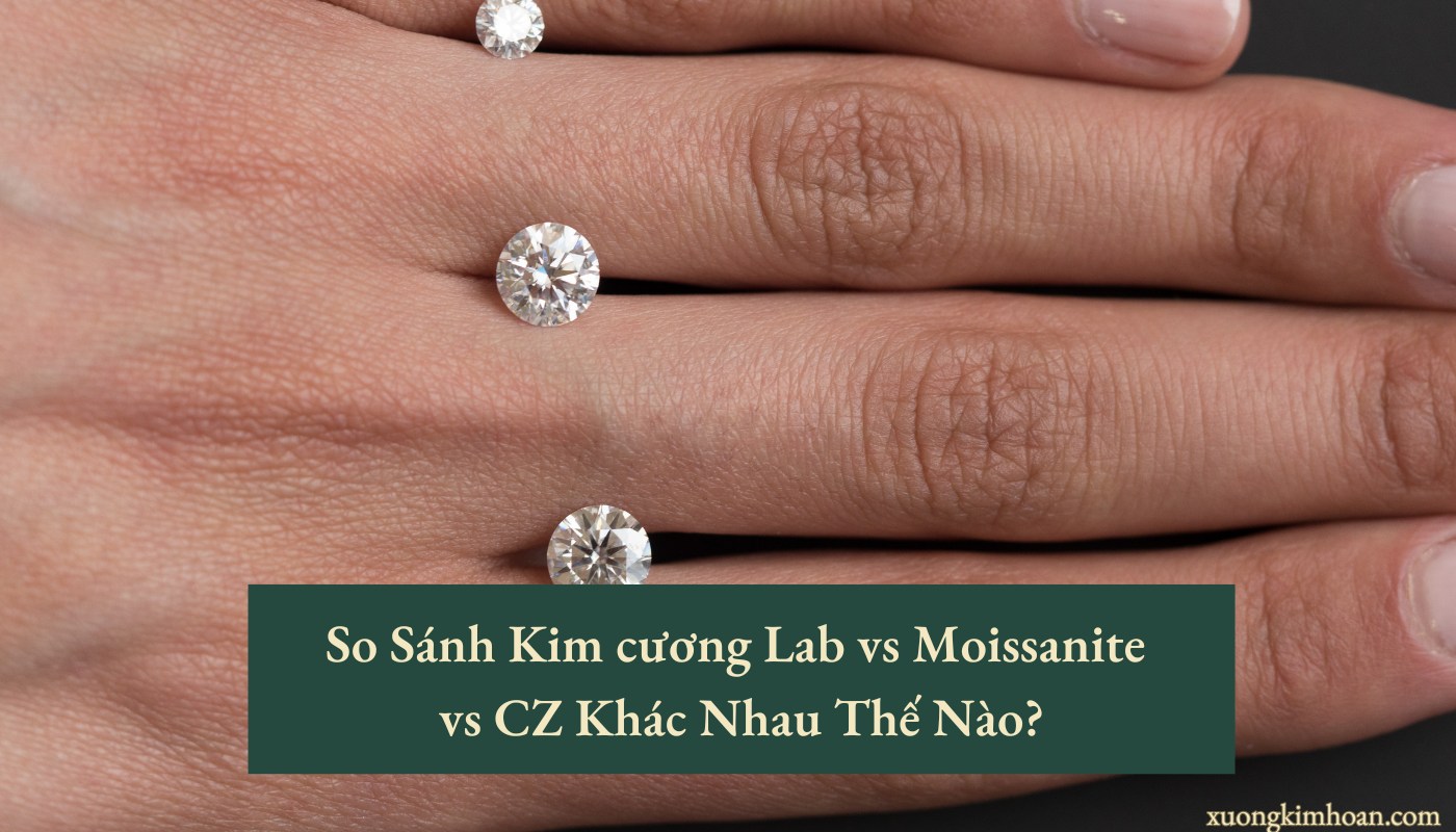Kim cương lab vs Moissanite vs CZ