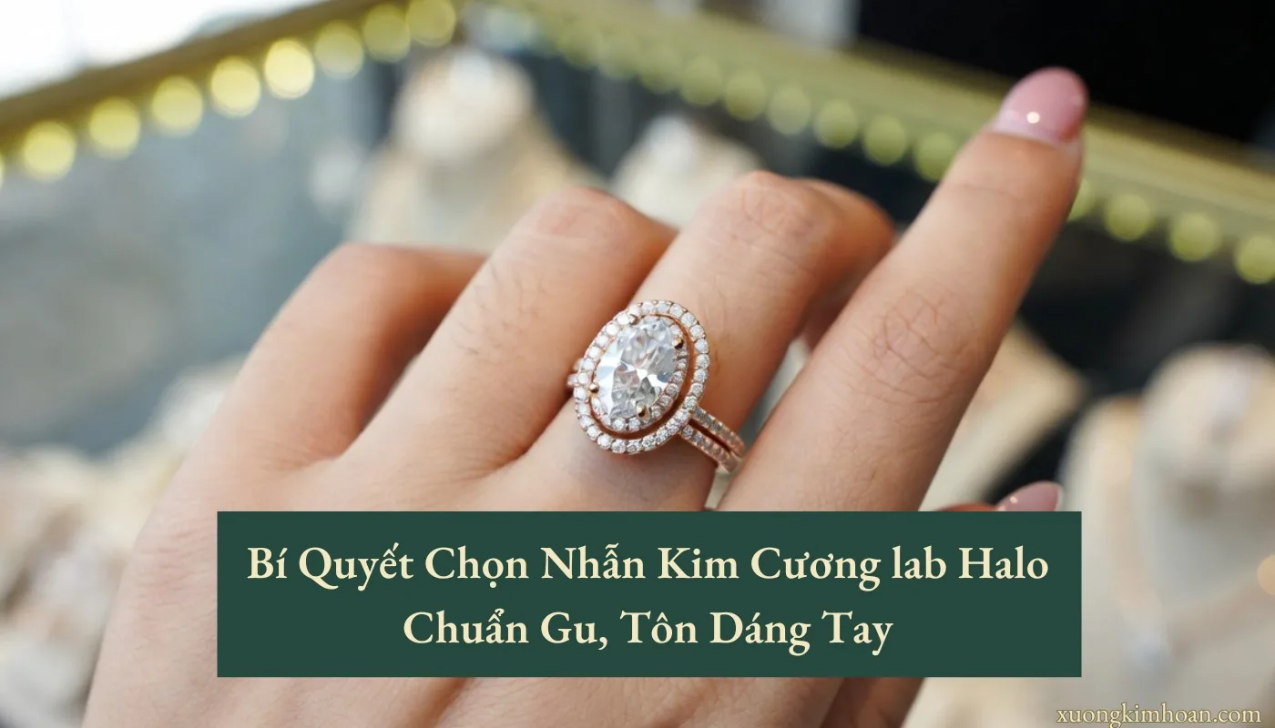 Nhẫn kim cương lab Halo