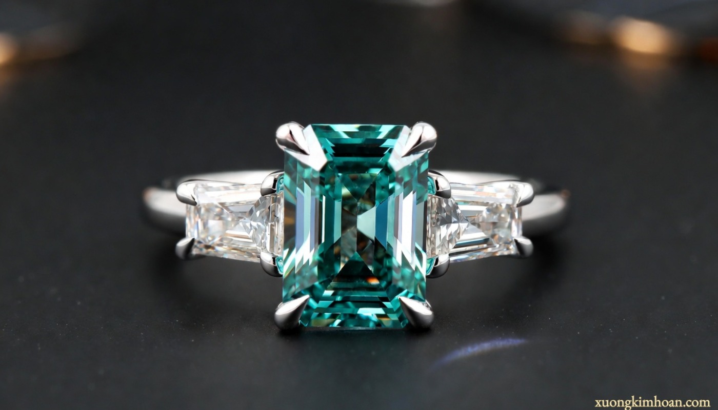 Tại Sao Nhẫn Kim Cương Lab Mặt Emerald Là Biểu Tượng Của Sự Quý Phái? 2 Nhẫn kim cương lab mặt Emerald