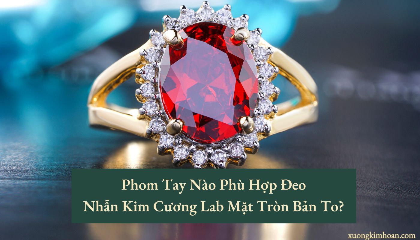 Nhẫn kim cương lab mặt tròn