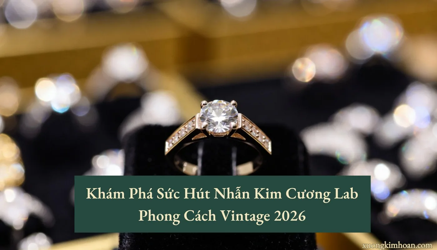 Nhẫn kim cương lab phong cách Vintage