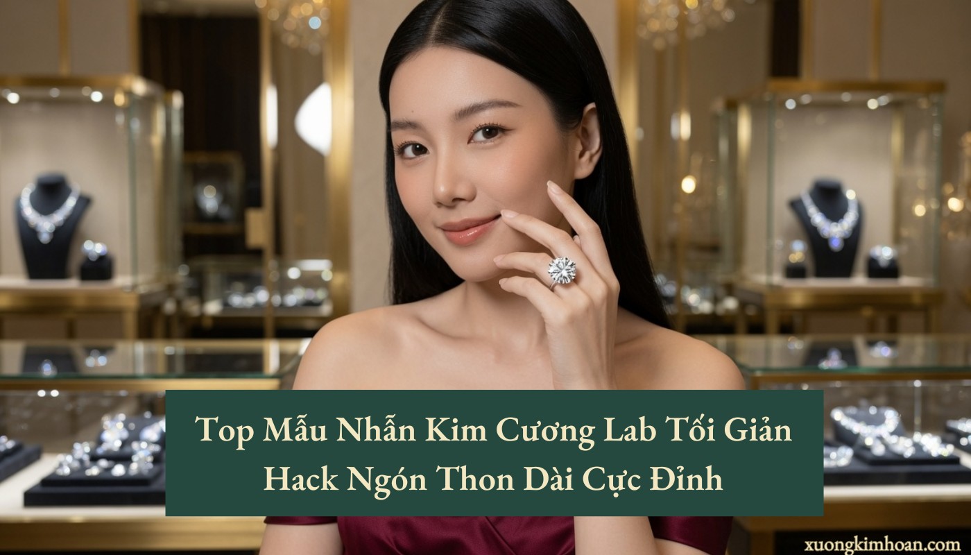 Nhẫn kim cương lab tối giản
