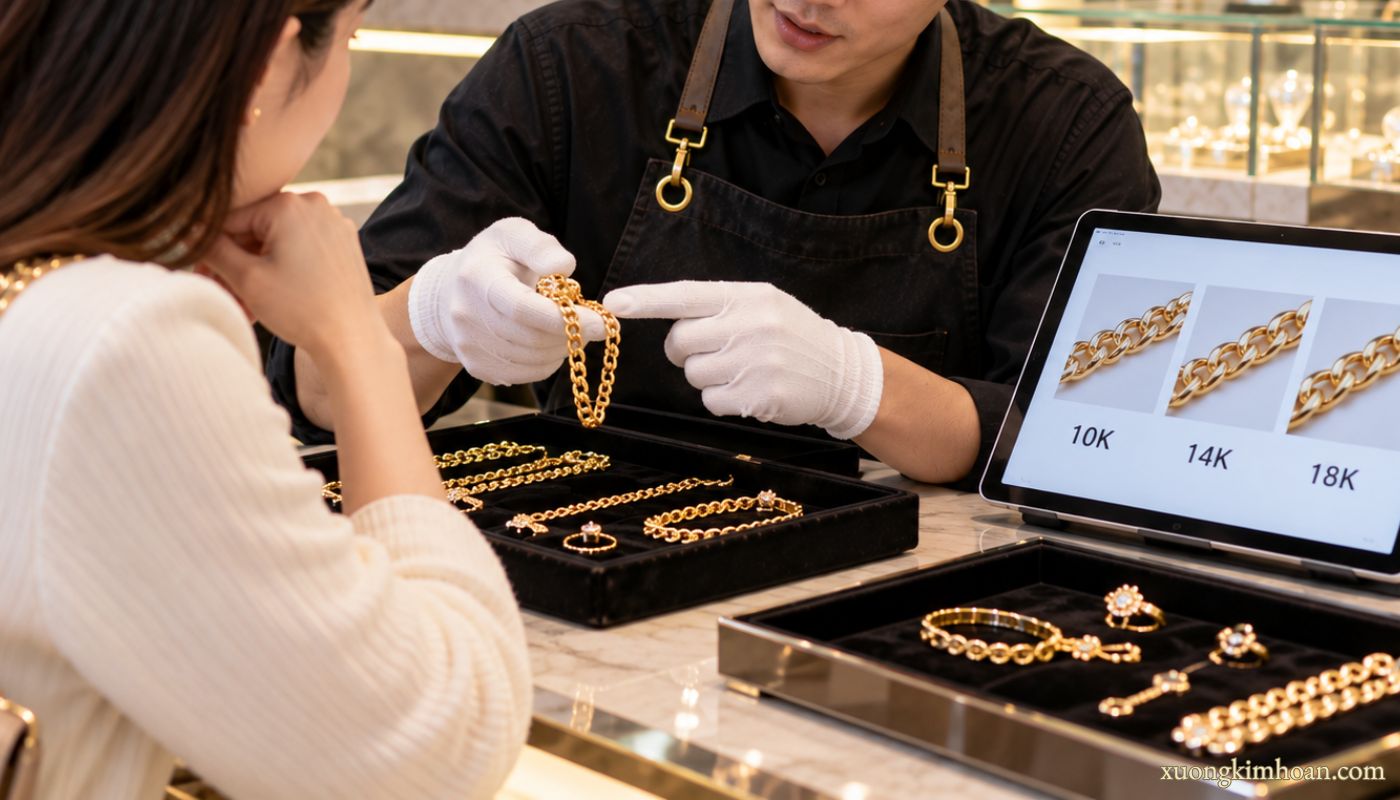 Xưởng Kim Hoàn thu mua vàng tây không dùng giá minh bạch, uy tín 3 thu mua vàng tây không dùng
