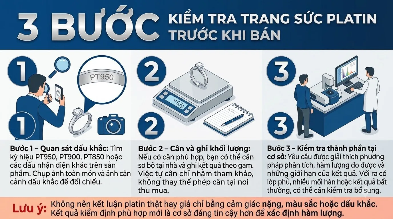 3 bước kiểm tra trang sức platin trước khi bán 3 bước kiểm tra trang sức platin trước khi bán