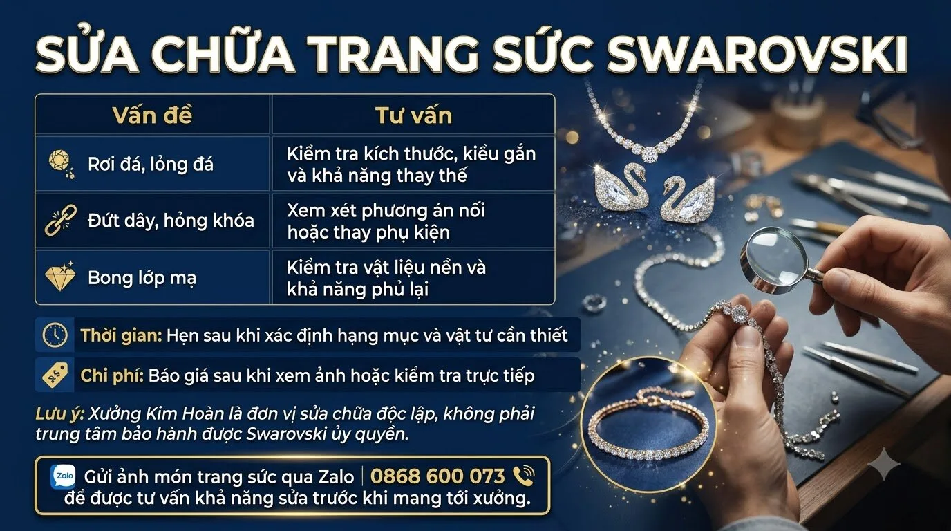 Thông tin cần biết trước khi sửa swarovski