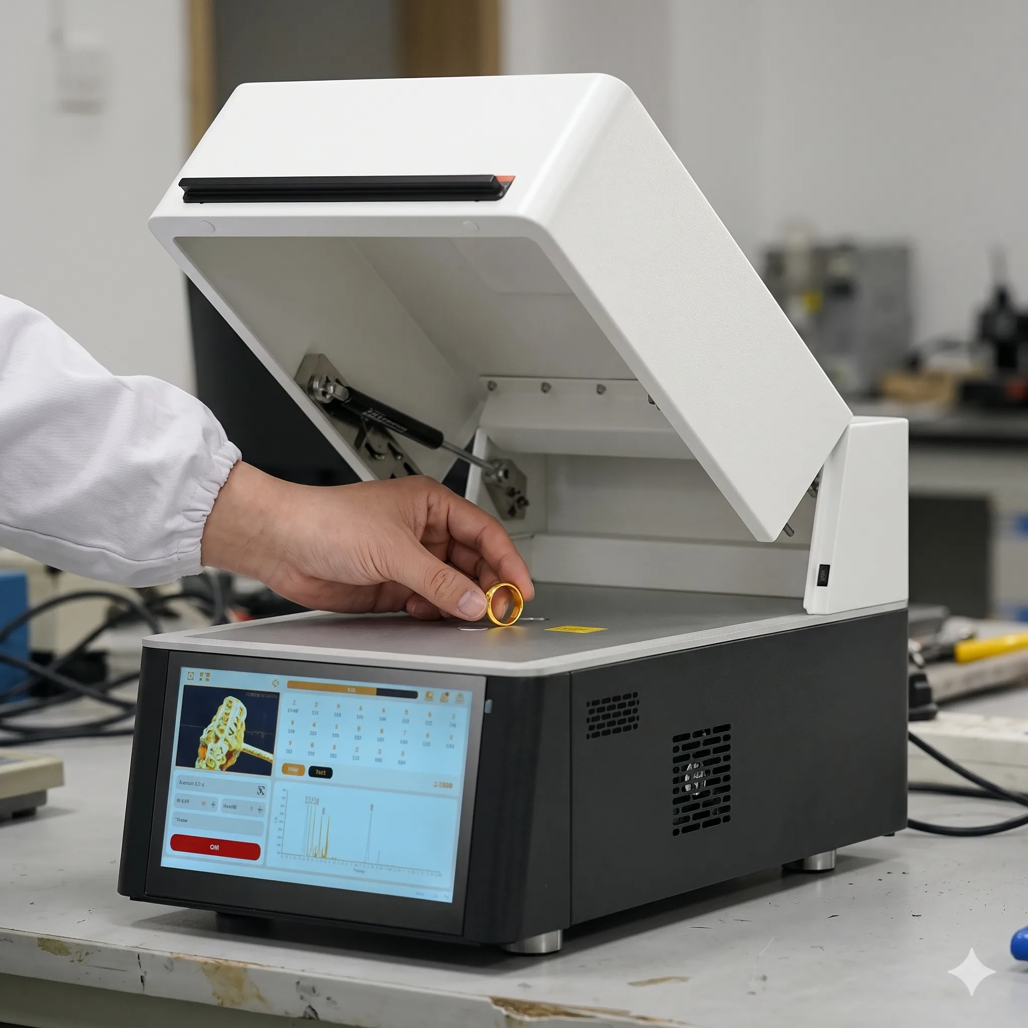 Kiểm tra tuổi vàng bằng máy đo quang phổ xrf Kiểm tra tuổi vàng bằng máy đo quang phổ xrf